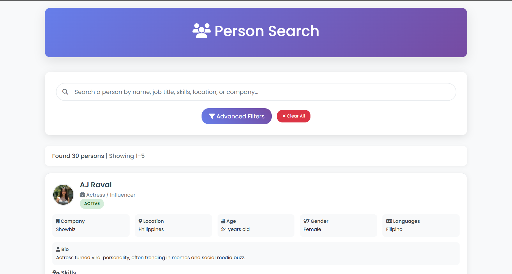 Person Search System